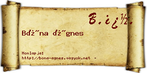 Bóna Ágnes névjegykártya
